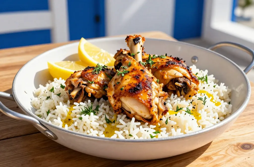 Greek Chicken with Lemon Rice: Weeknight Sunshine