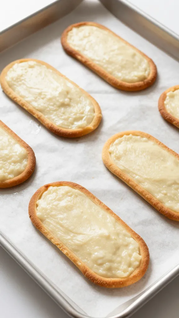 Individual foil packs on baking sheet, golden-brown edges, bright light