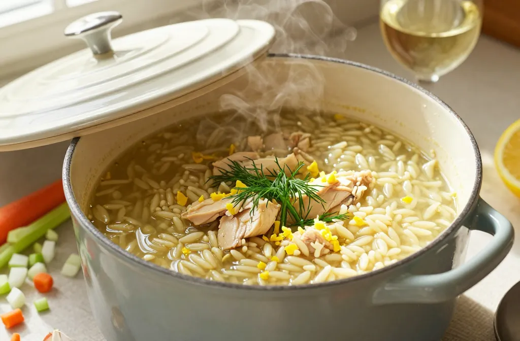 Crockpot Lemon Chicken Orzo Soup: Sunshine in a Bowl