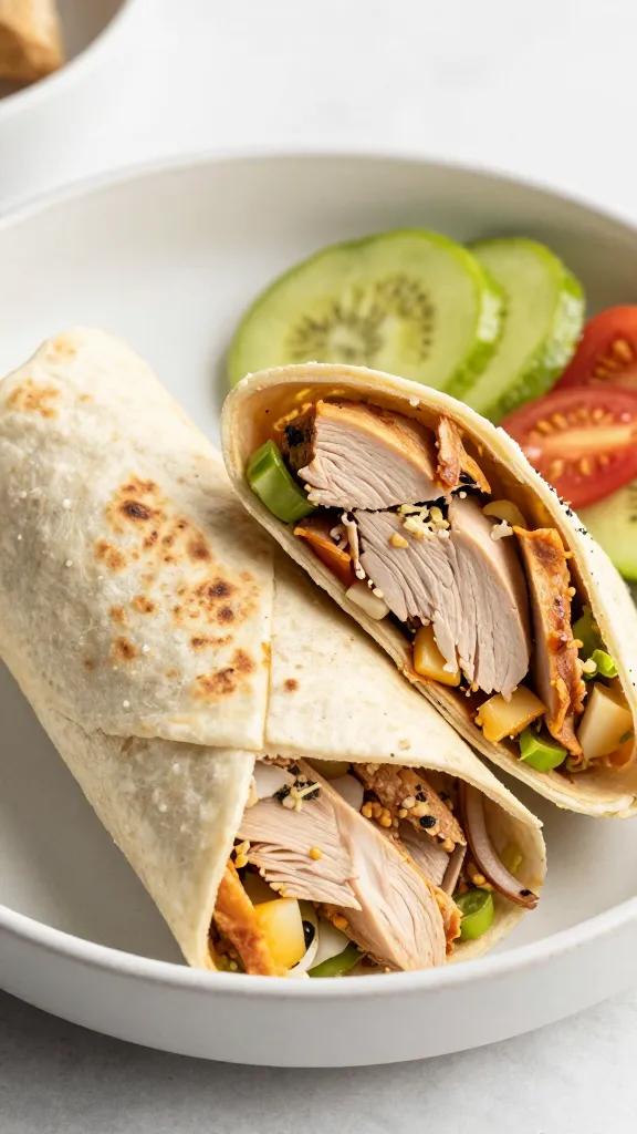 High-protein turkey burrito bowl plated close-up