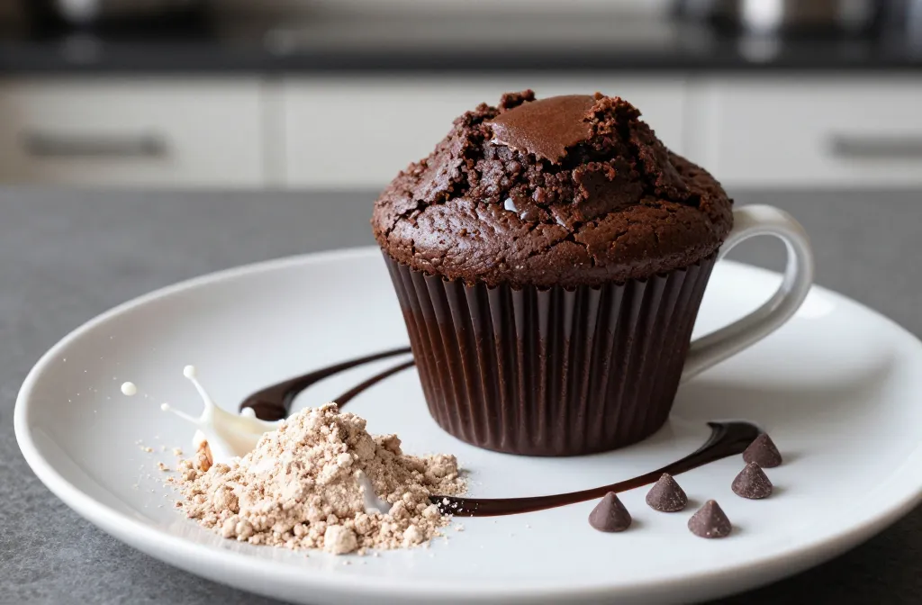 High Protein Chocolate Mug Cake (Low Glycemic, 2-Minute Recipe) Crunch in 2 Minutes