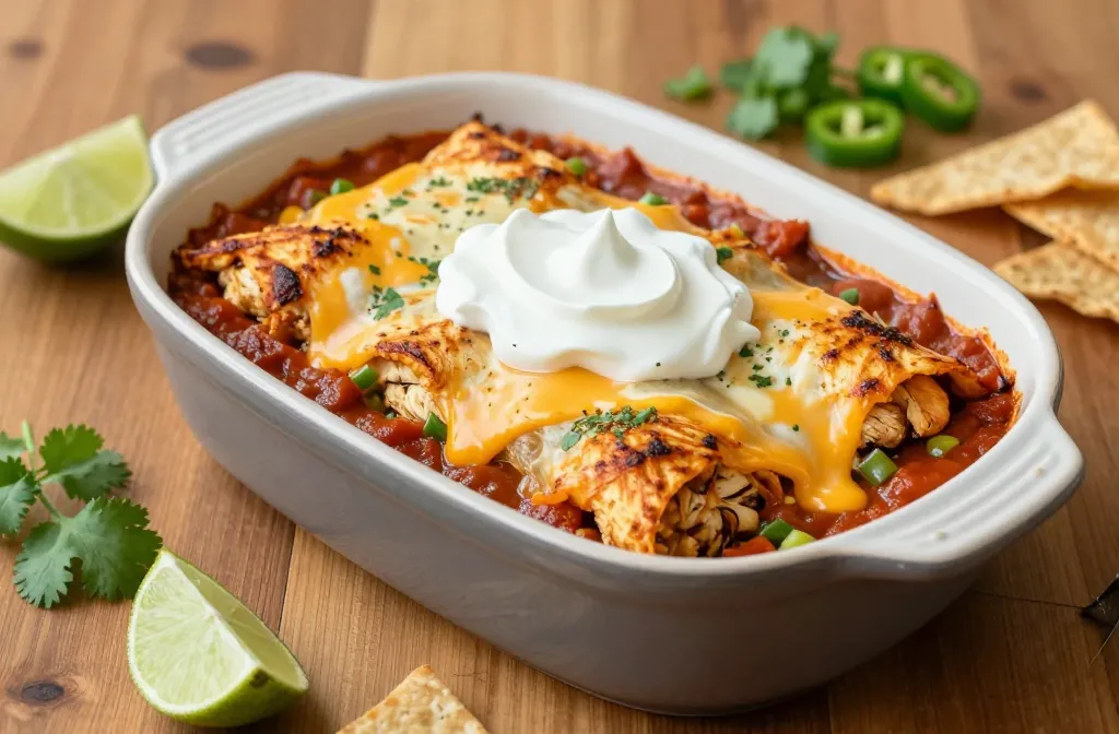 High Protein Chicken Enchilada Bake for Weekdays Wins