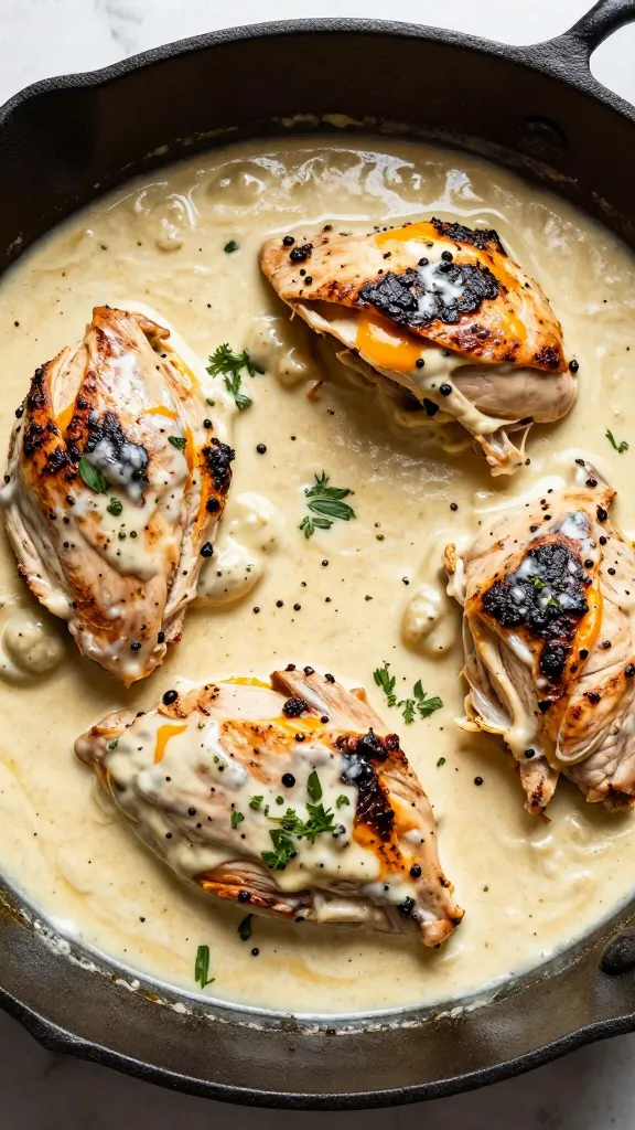Sizzling Tuscan chicken skillet with creamy sauce