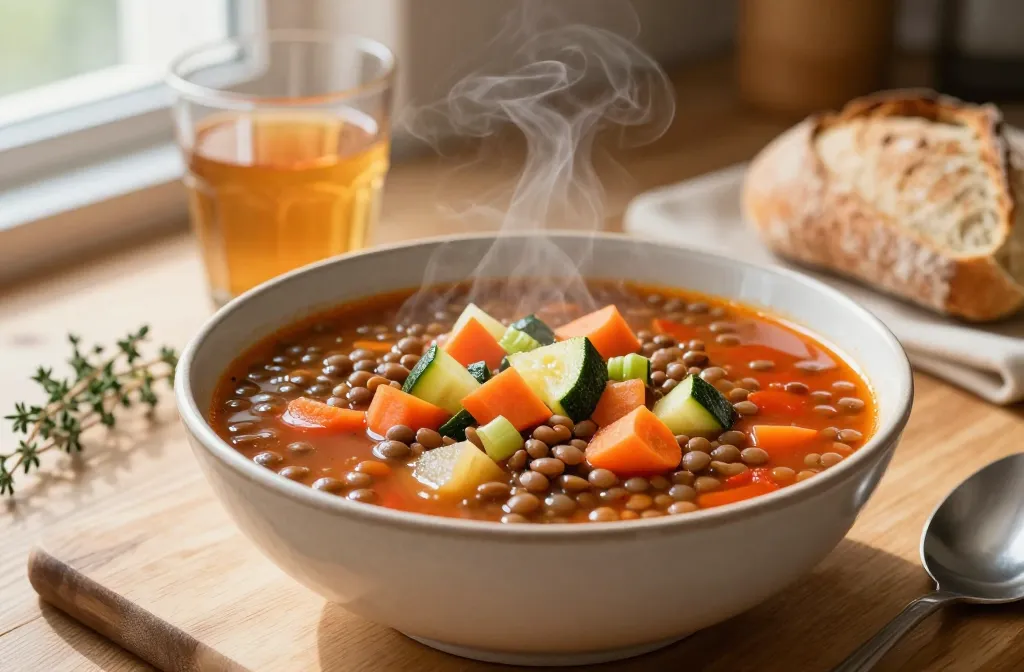 High Protein Cozy Lentil Vegetable Soup: Comfort in a Bowl