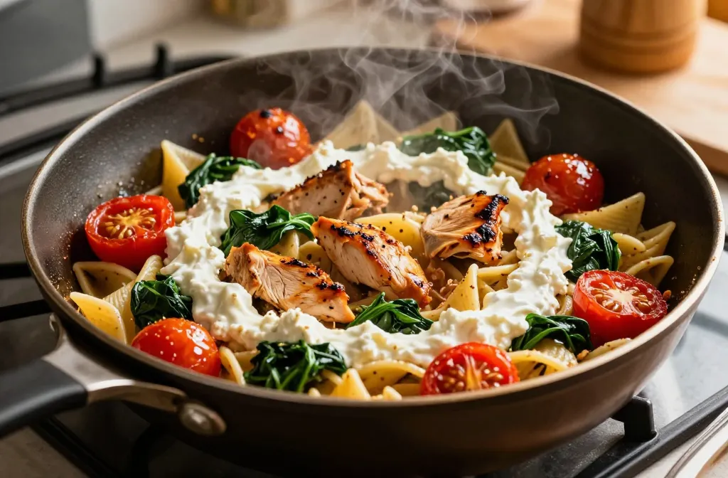 High Protein Tuscan Pasta Skillet: Weeknight Wins
