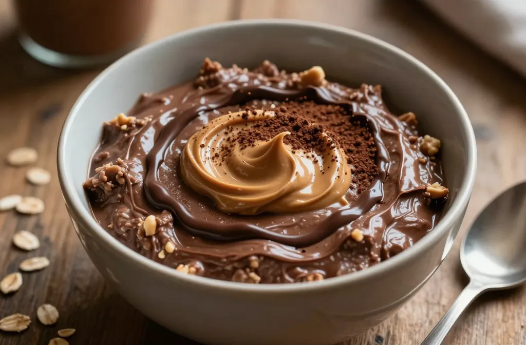 High Protein Chocolate Peanut Butter Oats: Breakfast Power