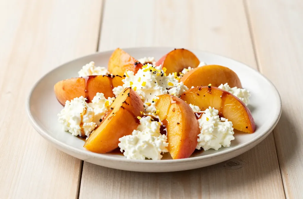 Roasted Peach Cottage Cheese Plates: Bright Brunch Bite