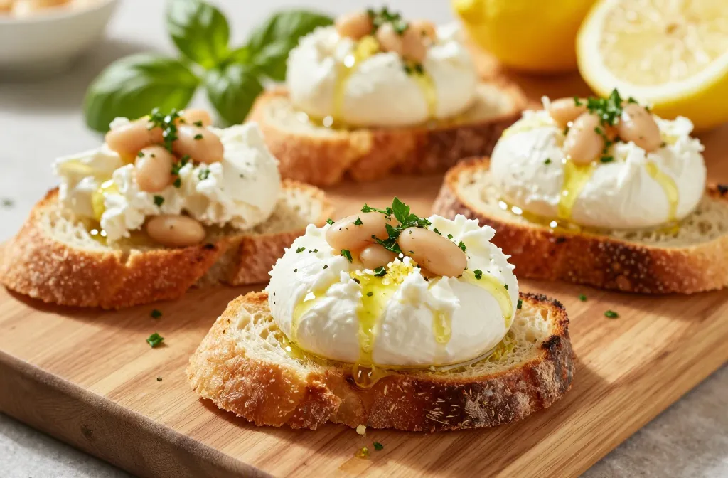 Burrata White Bean Toasts: a Party-Worthy Bite