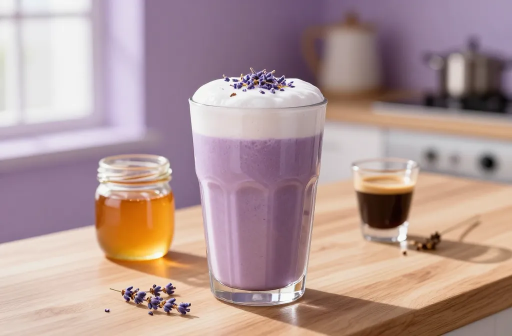 High Protein Lavender Honey Latte Smoothie: Cozy Power Boost