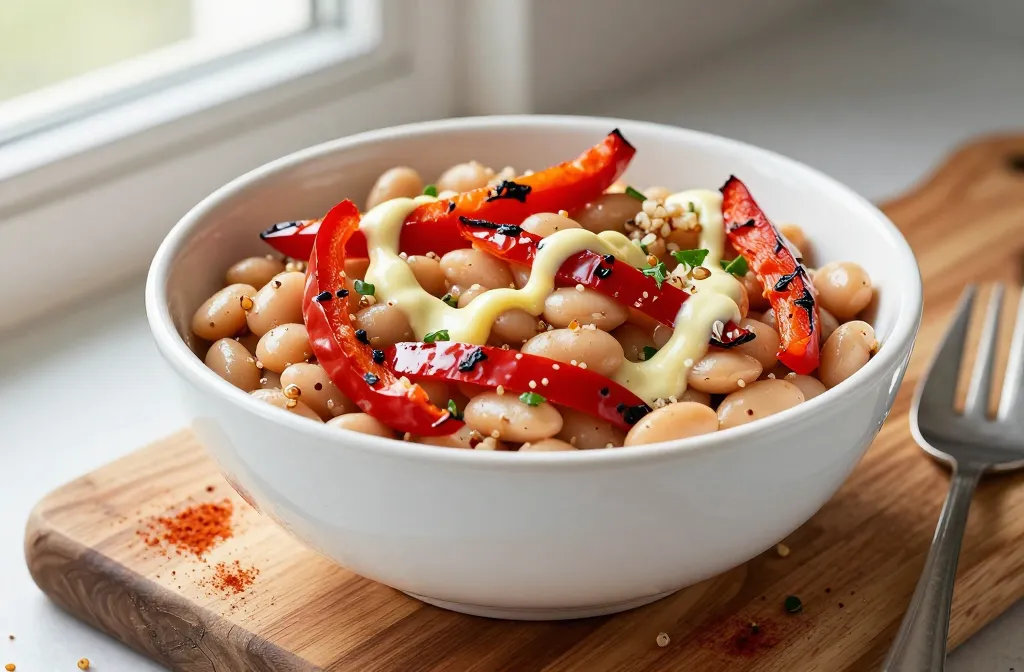 High Protein Roasted Red Pepper White Bean Bowls: Irresistible Power Bowls