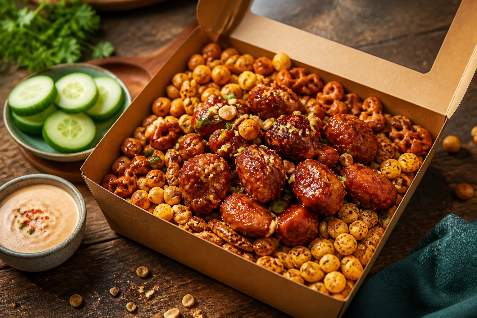 Spicy Peanut Chicken Crunch Snack Boxes: a Crave-Worthy Bite